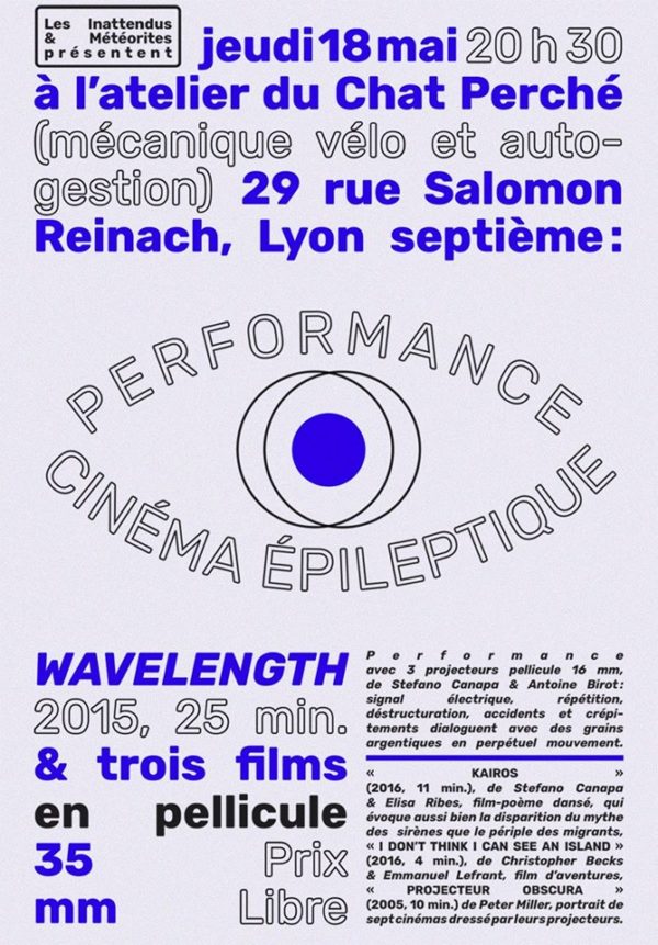 Performance Cinéma Épileptique, jeudi 18 mai 20h30