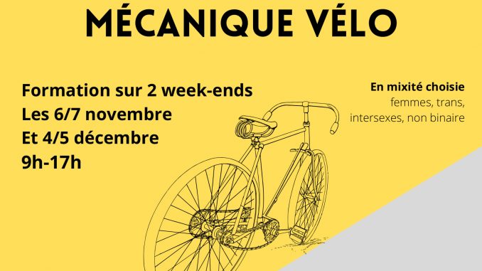 affiche de la formation de mécanique vélo en mixité choisie