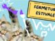 Pleins de chatons tenant des outils divers en main devant le panneau de fermeture estivale