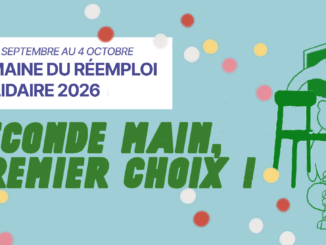 Joli empilement en dessin de tout un tas d'objets que l'on trouve en seconde main !